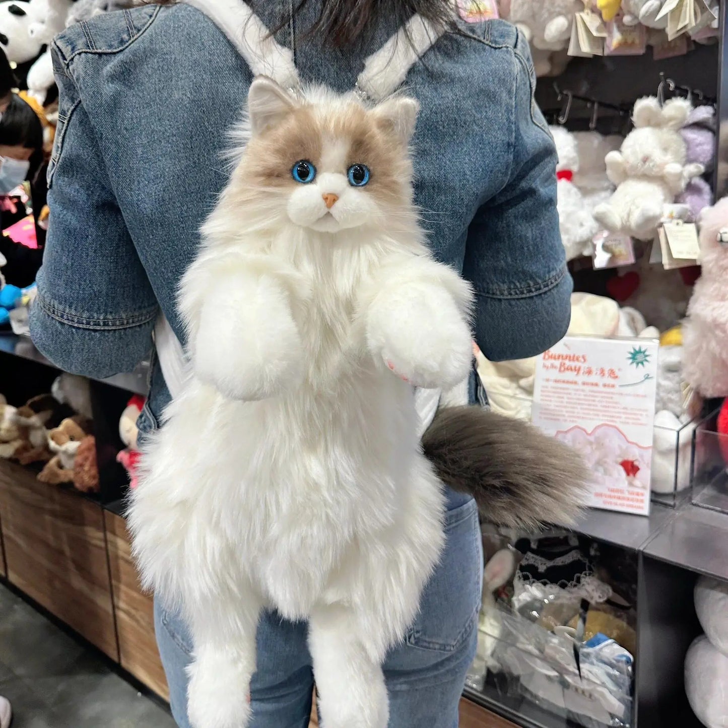 Plush CAT Backpack for Boys Girls Kids Children Schoolbag Cute Cartoon School Bags Kindergarten Preschool Baby Bag