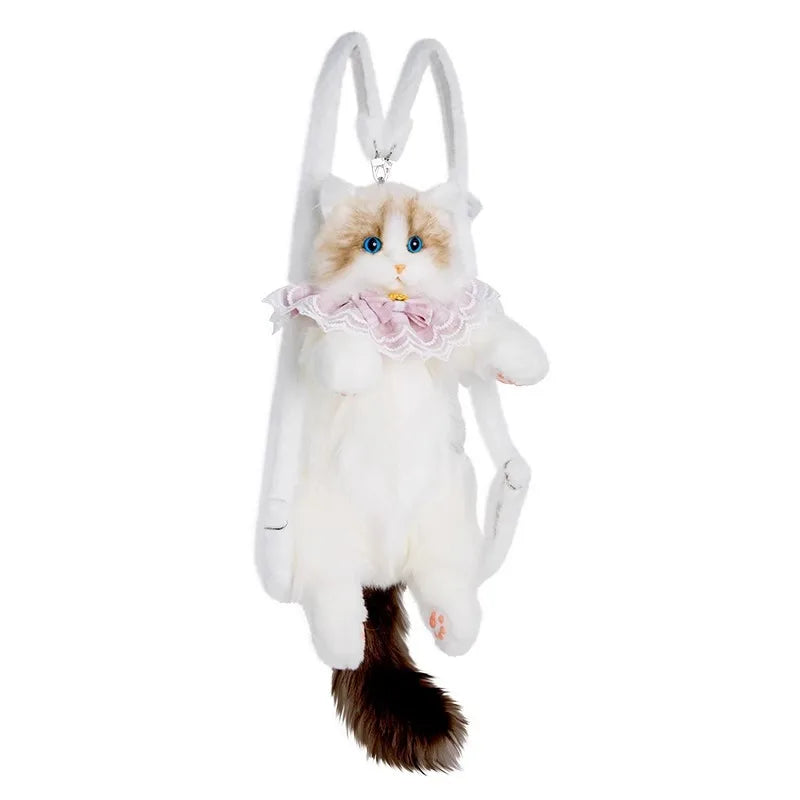 Plush CAT Backpack for Boys Girls Kids Children Schoolbag Cute Cartoon School Bags Kindergarten Preschool Baby Bag