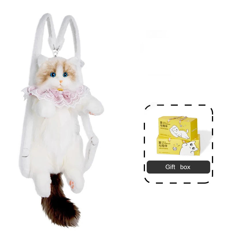 Plush CAT Backpack for Boys Girls Kids Children Schoolbag Cute Cartoon School Bags Kindergarten Preschool Baby Bag