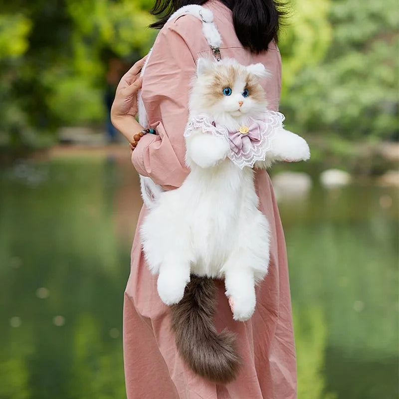Plush CAT Backpack for Boys Girls Kids Children Schoolbag Cute Cartoon School Bags Kindergarten Preschool Baby Bag