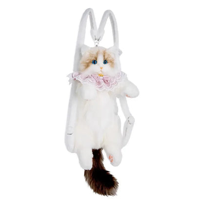 Plush CAT Backpack for Boys Girls Kids Children Schoolbag Cute Cartoon School Bags Kindergarten Preschool Baby Bag