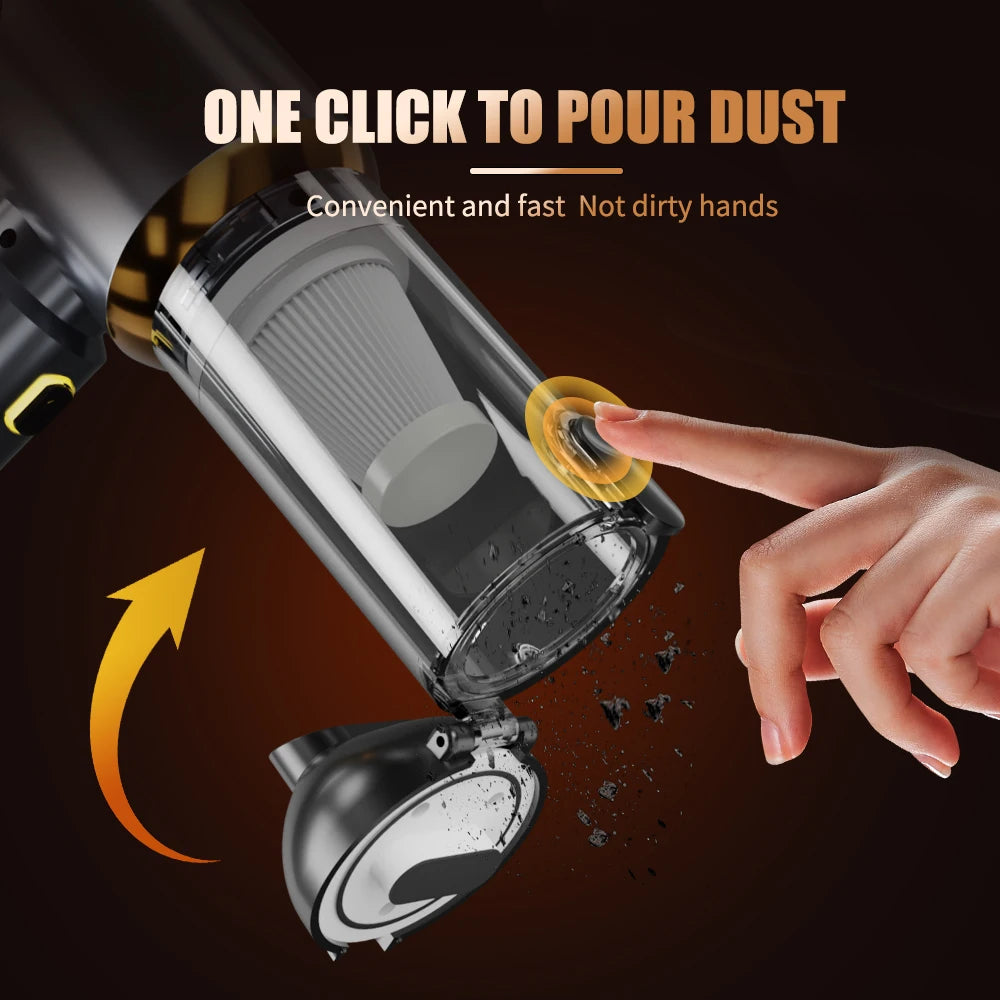 998000PA Mini Car Vacuum Cleaner Cordless Powerful Wireless Car Cleaner Handheld Portable Vacuum Cleaner Cleaning Machine